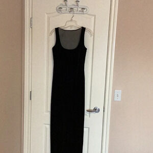 Lori Ann Montreal Women's Black Maxi Velvet Sleeveless Dress Wedding Prom Party
